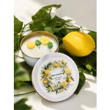 Nish Candles Yaz Esintisi Limon Kokulu Dekoratif İkili Mum Seti – Metal Kutuda El Yapımı Soya Mum, Ev ve Balkon Dekoru