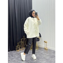 Moda Yağmur Peluş Mont Siyah