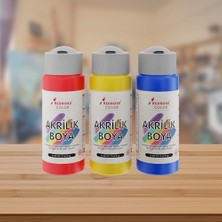 Maxi Trendy Kırmızı, Mavi, Sarı Akrilik Boya 3'lü Set 3X60 ml