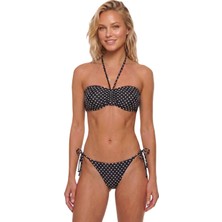 Donlaritta Kadın Büzgü Detaylı Boyundan Bağlamalı Straplez Bikini Takımı