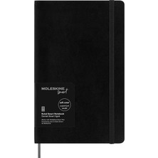 Maxi Trendy Moleskine Akıllı Dizüstü Bilgisayar, Akıllı Yazma Sistemi, Dijital Akıllı Not Defteri, Yumuşak Kapaklı, Çizgili Sayfalar ve Pratik Lastik Kilitli, Büyük Format 13 x 21, Renk: Siyah