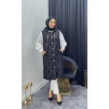 Moda Yağmur Püskül Detay Yelek Siyah