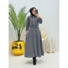 Moda Yağmur Sevgi Tesettür Takım Siyah Beyaz