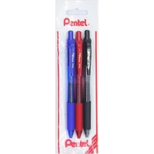 Maxi Trendy Energel 0.7 mm Likit Roller Kalem Siyah/mavi/kırmızı 3'lü Set