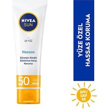 Maxi Trendy Sun Spf 50 Hassas Yatıştıran Nemlendirici Güneş Yüz Kremi 50 Ml, Çok Yüksek Güneş Koruyucu,güneş Alerjisine Karşı Koruma,yağsız Cilt Hissi
