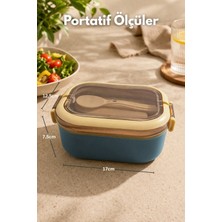 SUPERPUP Yemek Kabı Lunch Box Mavi Diyet Beslenme Kutusu Saklama Kabı Çatal Kaşıklı Sefer Tası