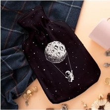 Maxi Trendy Uzay Tasarımlı Minimal Hediyelik Sıcak Su Torbası - Tasarım Kılıflı Termofor - El Ayak Isıtıcı