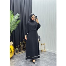 Moda Yağmur Canan Pelerin Elbise Siyah