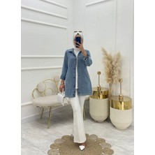 Moda Yağmur Parla Tesettür Ceket Mavi