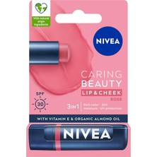 Maxi Trendy Rose Renkli Nemlendirici Dudak Bakım Kremi 4.8gr, SPF30, Allık Etkisi, Dudak ve Yanaklar, E Vitamini