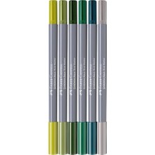 Maxi Trendy Goldfaber Aqua Çift Uçlu Markör, Kaligrafi, 6'lı Jungle