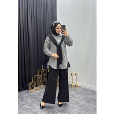 Moda Yağmur Atkı Detay Takım Siyah