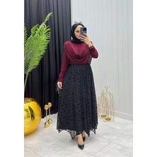 Moda Yağmur Flog Desen Takım Siyah