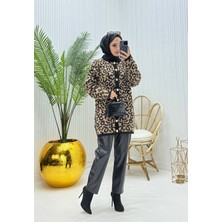 Moda Yağmur Leopar Tesettür Hırka
