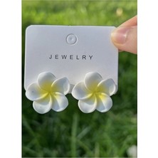 C&On Design Zarif Sarı Lotus Çiçeği Küpe - Minimal Gold Kadın Aksesuarı