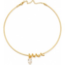 Venüs Design Çelik Damla Taşlı  Choker Kolye
