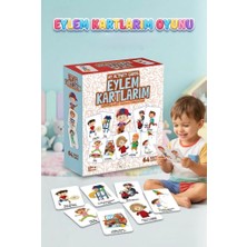 Farbu Oyuncak Eylem Kartlarım Çocuklar Için Eğitici Dil ve Zeka Geliştirme Oyunu Eğlenceli ve Öğretici Oyun Seti