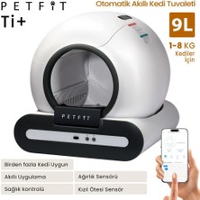 Petfit Ti+ 65L Wi-Fi Akıllı Otomatik Kedi Tuvaleti Kum Kabı Siyah (Ultra Sessiz+App Kontrol+Akıllı Sensör+Uv Filtre)