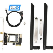 Open Smart Pcıe X1 M.2(E-Key) Wifi 6/6e/7 Adapter Tri-Band (2.4/5/6 Ghz), Bluetooth 5.2,  2X10DBI Anten