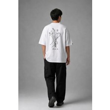 Posh Cabal A03047 Baskılı Oversize Beyaz Erkek T-Shirt