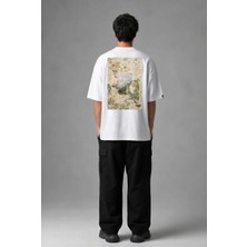 Posh Cabal A02102 Baskılı Oversize Beyaz Erkek T-Shirt