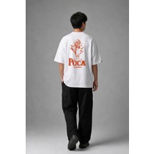 Posh Cabal A03109 Baskılı Oversize Beyaz Erkek T-Shirt