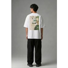 Posh Cabal A02101 Baskılı Oversize Beyaz Erkek T-Shirt