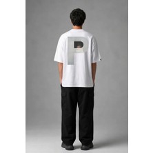 Posh Cabal A02112 Baskılı Oversize Beyaz Erkek T-Shirt