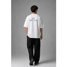Posh Cabal A03076 Baskılı Oversize Beyaz Erkek T-Shirt
