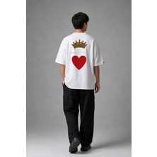 Posh Cabal A02109 Baskılı Oversize Beyaz Erkek T-Shirt