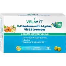Velavit V-Colostrum With L-Lysine Vit B2 15 Pastil ( 1 Adet )