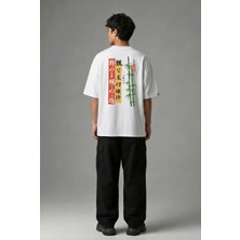 Posh Cabal A03015 Baskılı Oversize Beyaz Erkek T-Shirt