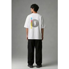 Posh Cabal A02067 Baskılı Oversize Beyaz Erkek T-Shirt