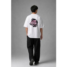 Posh Cabal A02010 Baskılı Oversize Beyaz Erkek T-Shirt