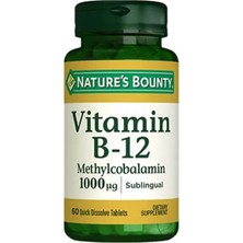 Nature's Bounty Vitamin B12 Methylcobalamin 1000 Mcg 60 Dilaltı Tablet ( 1 Adet )