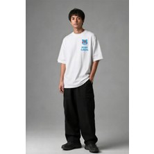 Posh Cabal G02059 Baskılı Oversize Beyaz Erkek T-Shirt