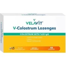 Velavit V-Colostrum Lozenges Zencefil ve Zerdeçal Pastil 15'li ( 1 Adet )