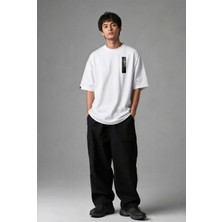 Posh Cabal G02141 Baskılı Oversize Beyaz Erkek T-Shirt