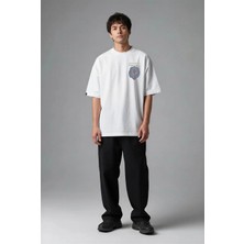 Posh Cabal G02047 Baskılı Oversize Beyaz Erkek T-Shirt