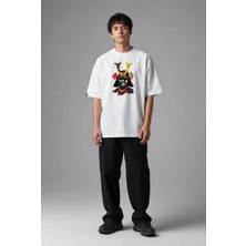 Posh Cabal F02127 Baskılı Oversize Beyaz Erkek T-Shirt