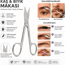 3b Trend Paslanmaz Çelik Kaş ve Bıyık Makası Hassas Kesim Kaş Şekillendirme Burun Bıyık Makası