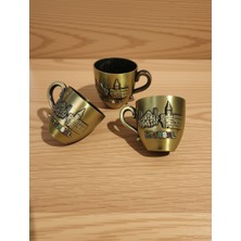 Meya Design Kabartma Istanbul Temalı Hediyelik Mini Kupa Seti - 3 Adet 5x5 cm Nostaljik Fincan