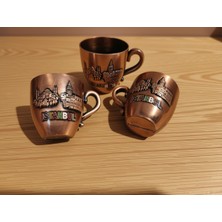 Meya Design Kabartma Istanbul Temalı Hediyelik Mini Kupa Seti - 3 Adet 5x5 cm Nostaljik Fincan