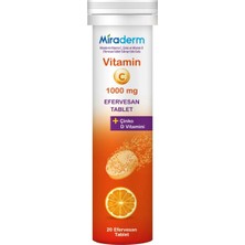 Miraderm Vitamin C 3'lü Etki 20 Efervesan Tablet ( 1 Adet )