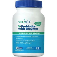 Velavit V-Probiotics With Enzymes 30 Kapsül ( 1 Adet )