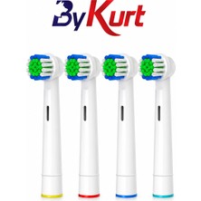 ByKurt Diş Fırçası Başlığı - OralB | Braun Uyumlu - Şarjlı Diş Fırçası Yedek Başlıkları - 4'lü Paket