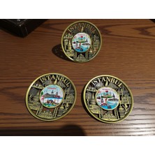 Meya Design Istanbul Silüeti Tasarımlı Metal Magnet - 8 cm Kabartmalı Şehir Magneti