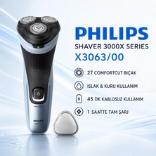Philips 3000X Serisi Islak&kuru Tıraş Makinesi, 3 Yönde Dönen Başlıklar, Hassas Düzeltici, X3063/00