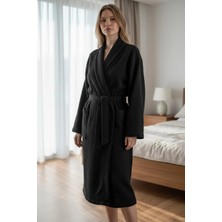 Erca Home Tekstil Ürünleri %100 Pamuklu Waffle Havlu Bornoz / Siyah