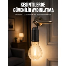 My Best Store Şarjlı Aydınlatma Ampul Tasarımlı Ambians Işık Askılı Kamp Lambası